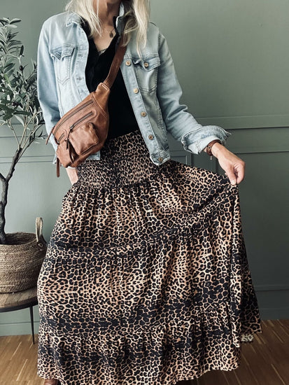 Nederdel med smock – Dark Leopard - VIAMAJA.DK