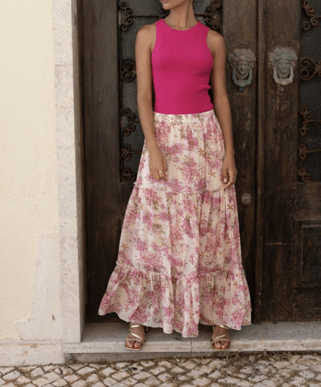 Nederdel Pink flower - VIAMAJA.DK