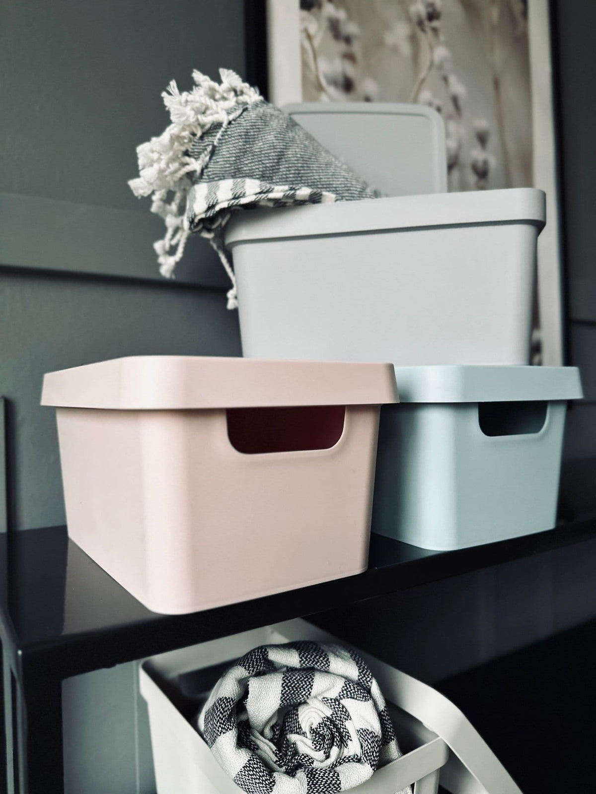 Opbevaringskasse med låg – Color mix - VIAMAJA.DK