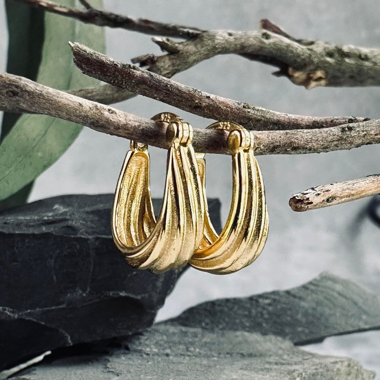 Øreringe Sicily forgyldt Sterling sølv - VIAMAJA.DK