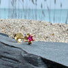 Ørestik Single GIA Magenta 18K forgyldt – 1 stk