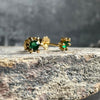 Ørestikker GIA EMERALD 18K forgyldt