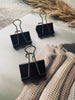 Pakke med 3 store klemmer - Sort / metal