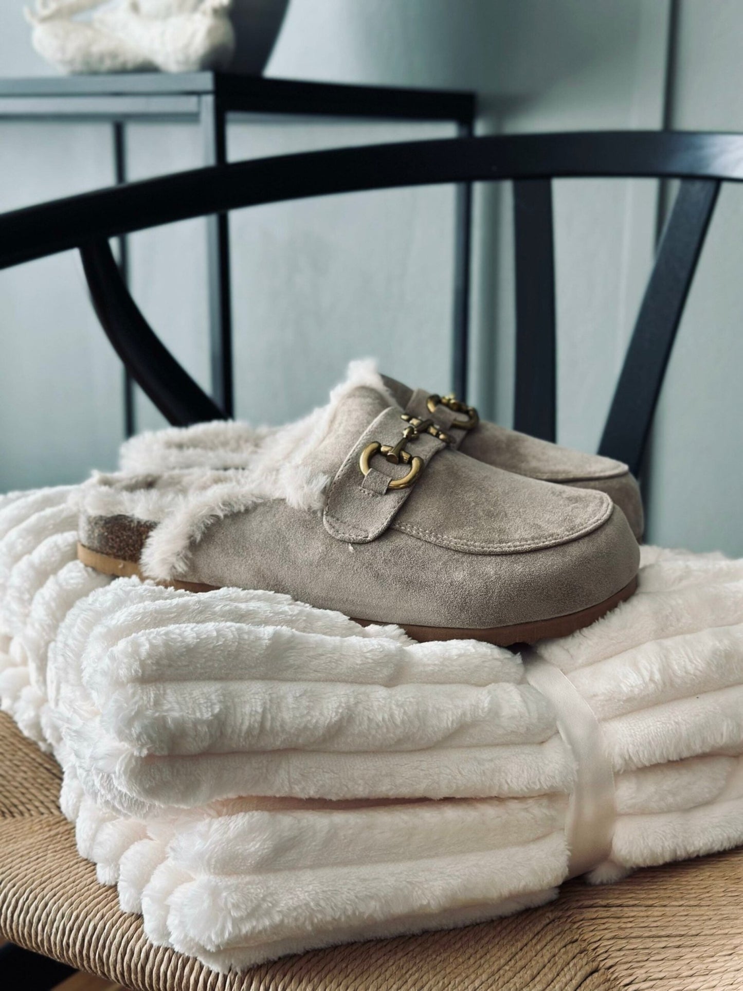 Plaid fleece white - SUPER SOFT - VIAMAJA.DK