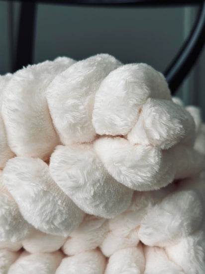 Plaid fleece white - SUPER SOFT - VIAMAJA.DK