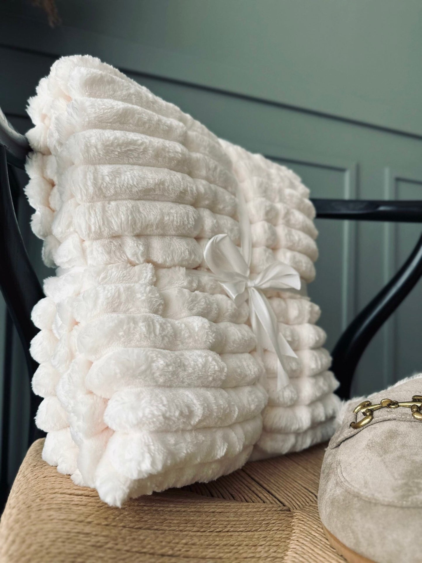 Plaid fleece white - SUPER SOFT - VIAMAJA.DK