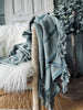 Plaid i 100% genanvendt bomuld – Aqua