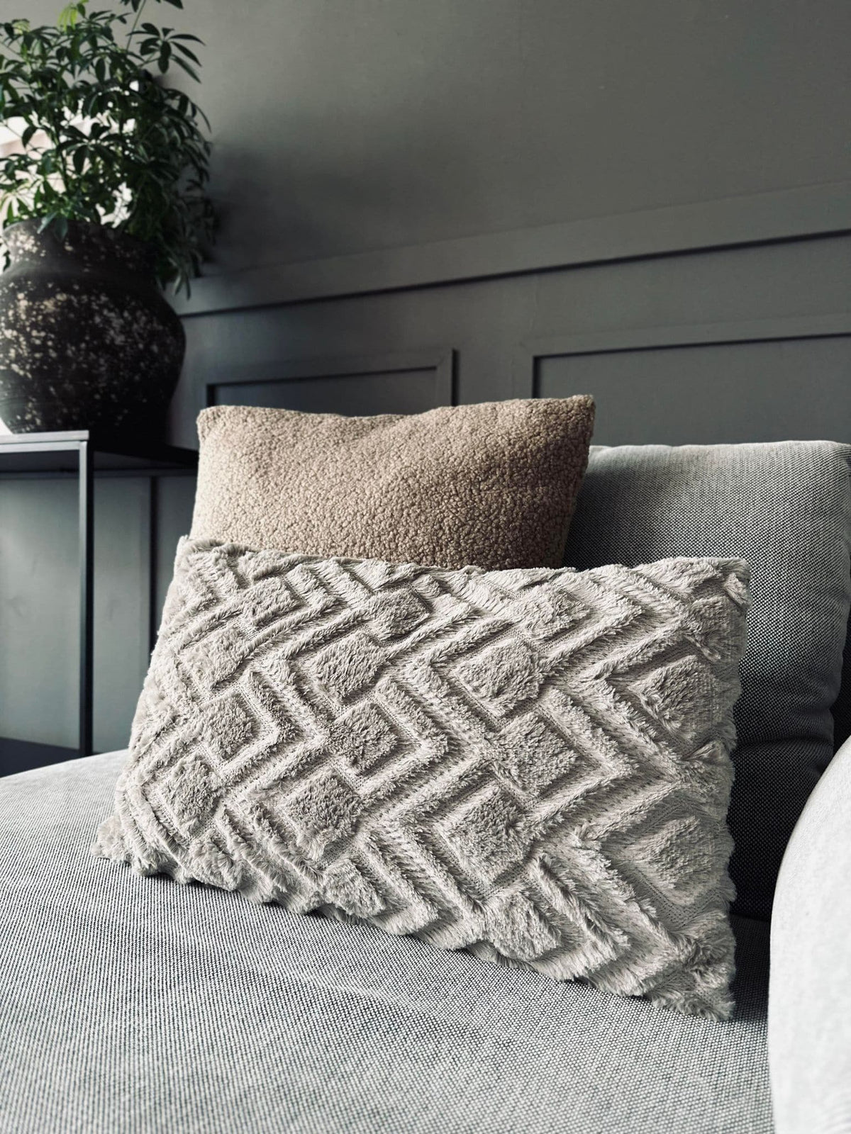 Pude ink fyld - 30x50cm Beige ZigZag - VIAMAJA.DK