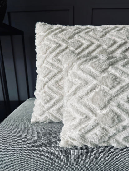 Pude ink fyld - 45x45cm Lys ZigZag - VIAMAJA.DK