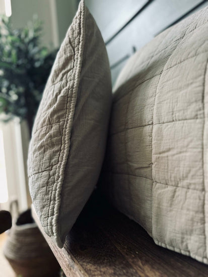 Pudestykke STONE-WASHED Quilt – Nature 60×90 - VIAMAJA.DK