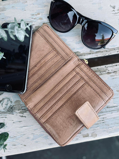 Pung i lækker blød skind - Golden honey - VIAMAJA.DK