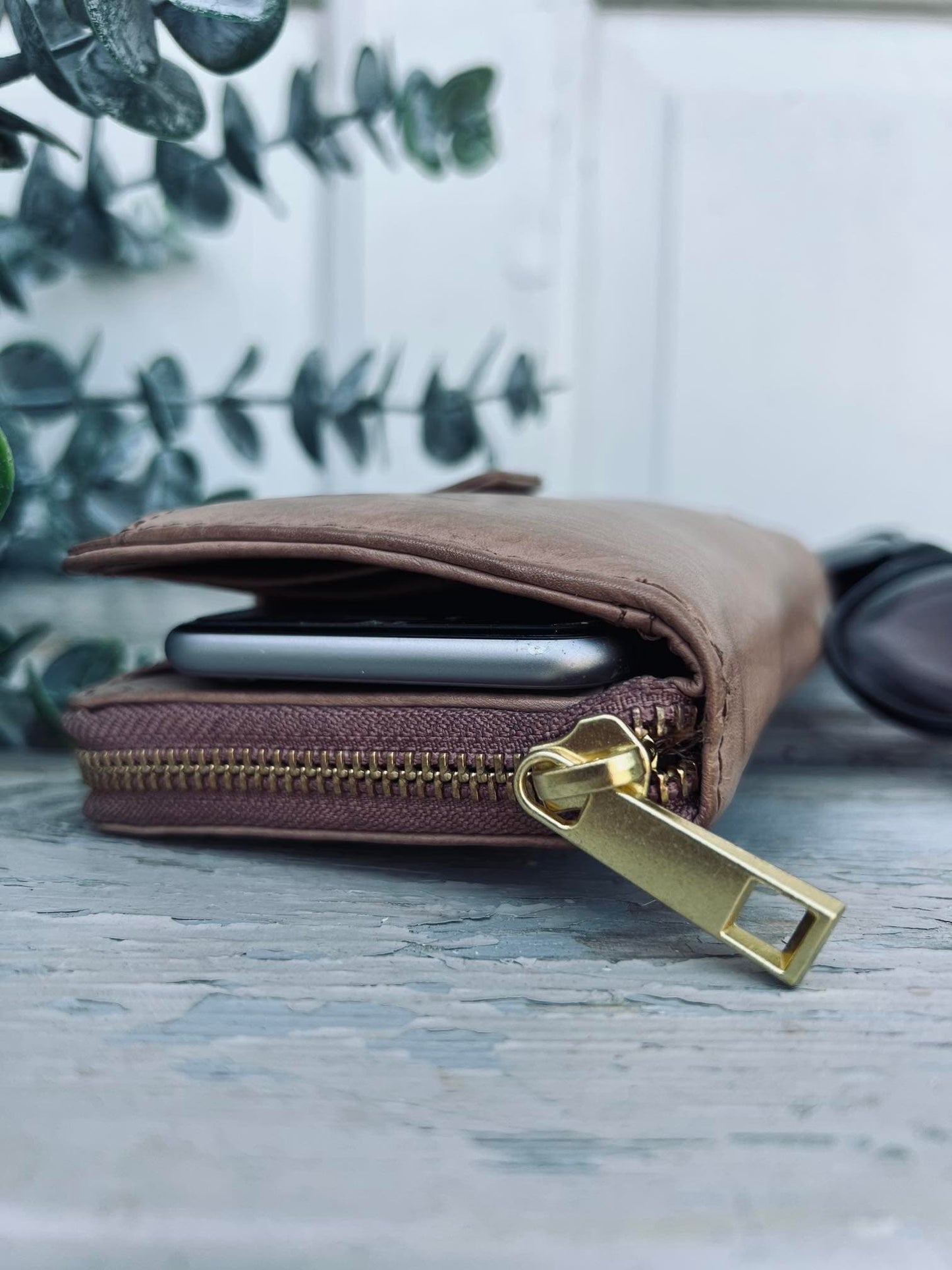 Pung i lækker blød skind - Golden honey - VIAMAJA.DK