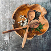 Salatbestik i olieret akacia træ