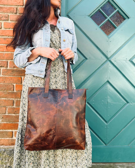 Shopper ALMA – Dark Urban bøffellæder - VIAMAJA.DK