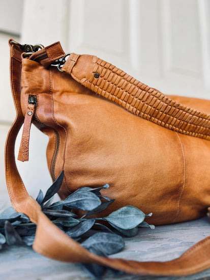 Shopper JACO Cognac - 2 taskeremme medfølger - VIAMAJA.DK