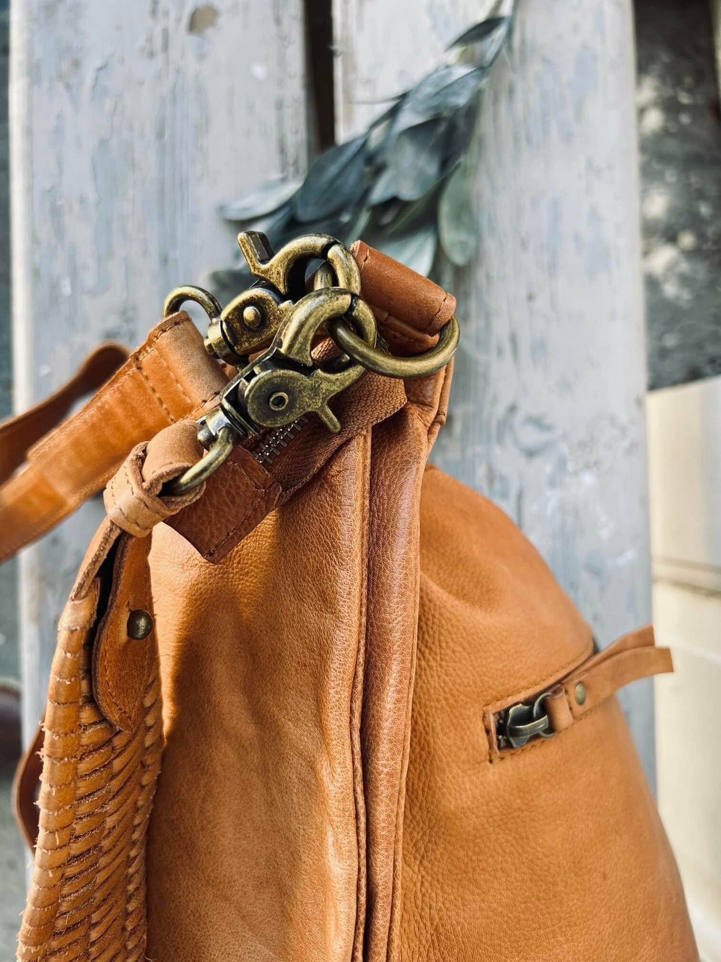 Shopper JACO Cognac - 2 taskeremme medfølger - VIAMAJA.DK