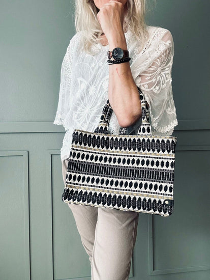 Shopper Summer deluxe – Black - VIAMAJA.DK