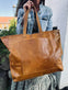 Shopper XL OLINE Cognac – Bøffellæder - VIAMAJA.DK