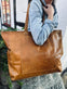 Shopper XL OLINE Cognac – Bøffellæder - VIAMAJA.DK