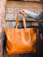 Shopper XL OLINE Cognac – Bøffellæder - VIAMAJA.DK