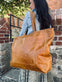 Shopper XL OLINE Cognac – Bøffellæder - VIAMAJA.DK