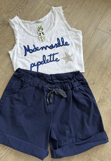 Shorts med stretch - Navy - VIAMAJA.DK