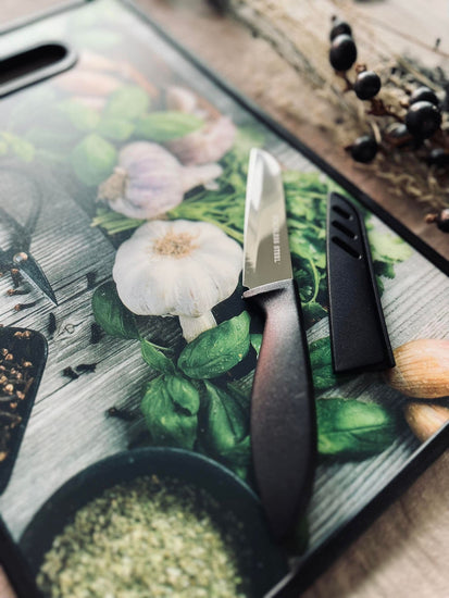 Skærebræt ink kniv - Design Hvidløg - VIAMAJA.DK