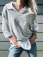 Skjorte med vest – Onesize Norah grey - VIAMAJA.DK