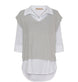 Skjorte med vest – Onesize Norah grey - VIAMAJA.DK
