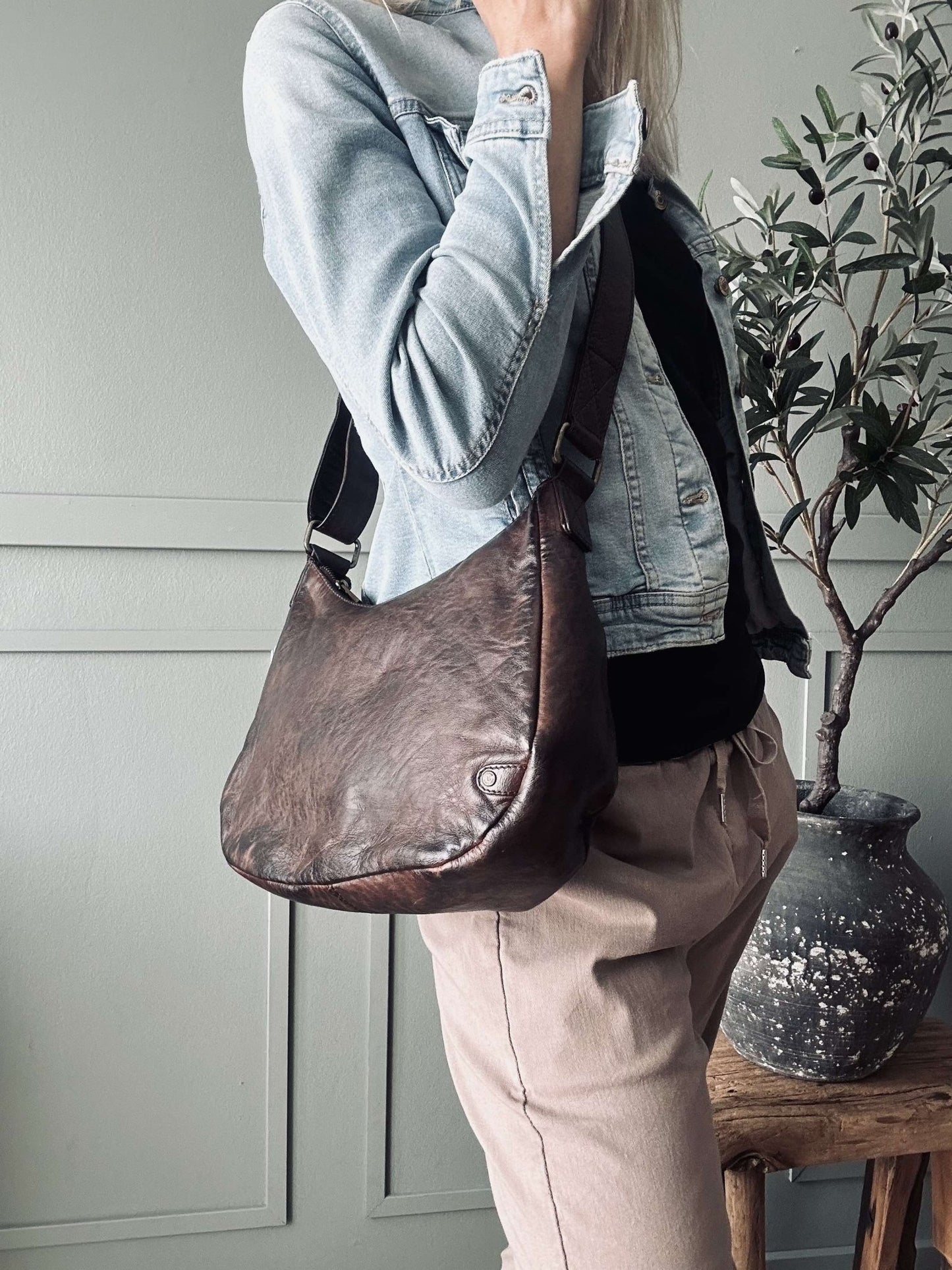 Skuldertaske ELSA – Winter brown - VIAMAJA.DK
