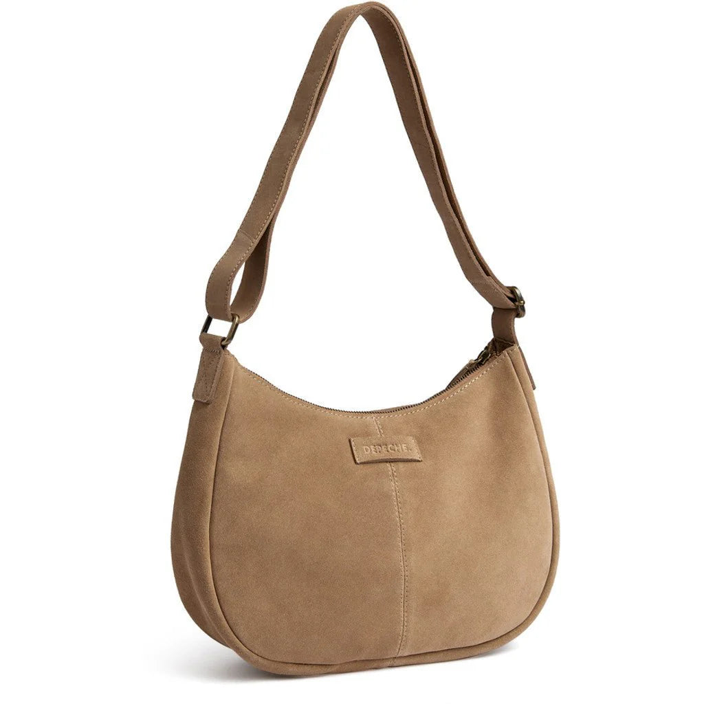 Skuldertaske Florence i ruskind - Sand