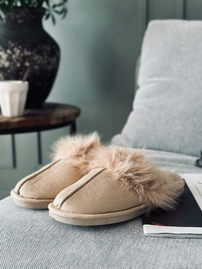 Slippers Lys Camel - VIAMAJA.DK