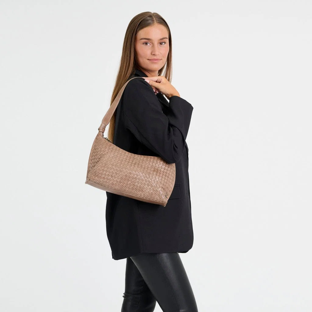 Skuldertaske Sofya - Dark Taupe