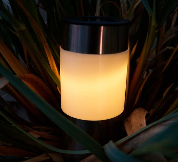 Solcelle lampe i stål - 4 stk - VIAMAJA.DK