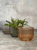 Stort glas til fyrfadslys coral sand