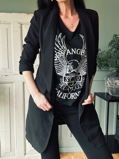 T-shirt CALIFORNIA – Black oversize - VIAMAJA.DK