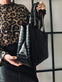 Taske Croco Black leather - VIAMAJA.DK