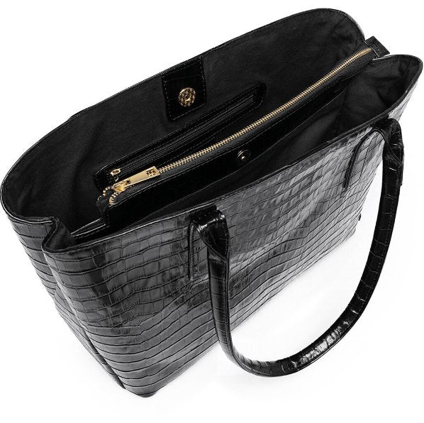 Taske Croco Black leather - VIAMAJA.DK