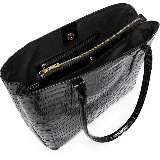 Taske Croco Black leather - VIAMAJA.DK