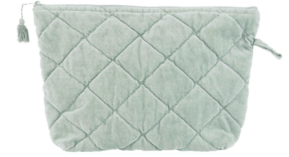 Toilettaske velour - lysegrøn - VIAMAJA