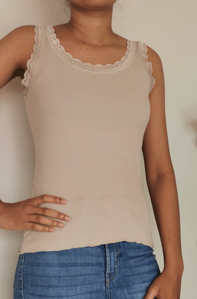 Top med blonde – Francis Beige - VIAMAJA.DK