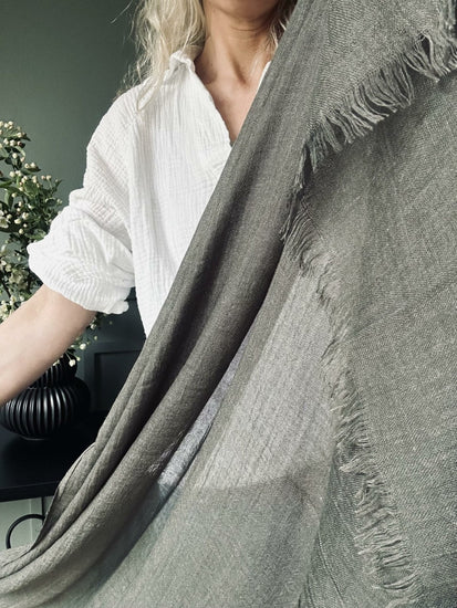 Tørklæde Simple dark olive - VIAMAJA.DK