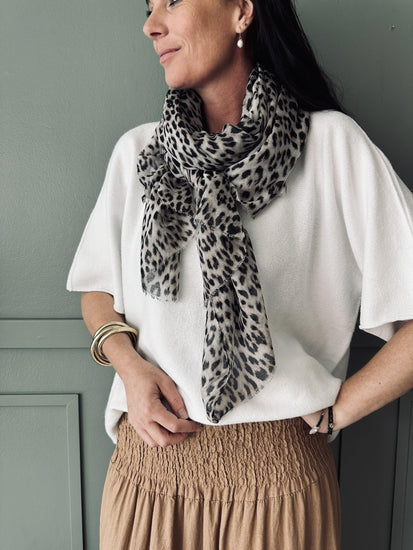 Tørklæde – Summer leo beige - VIAMAJA.DK
