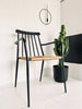 Tremmestol i sort aluminium / rattan