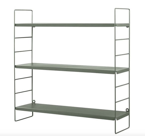 Væghylde m/3 hylder - Grøn metal - VIAMAJA.DK