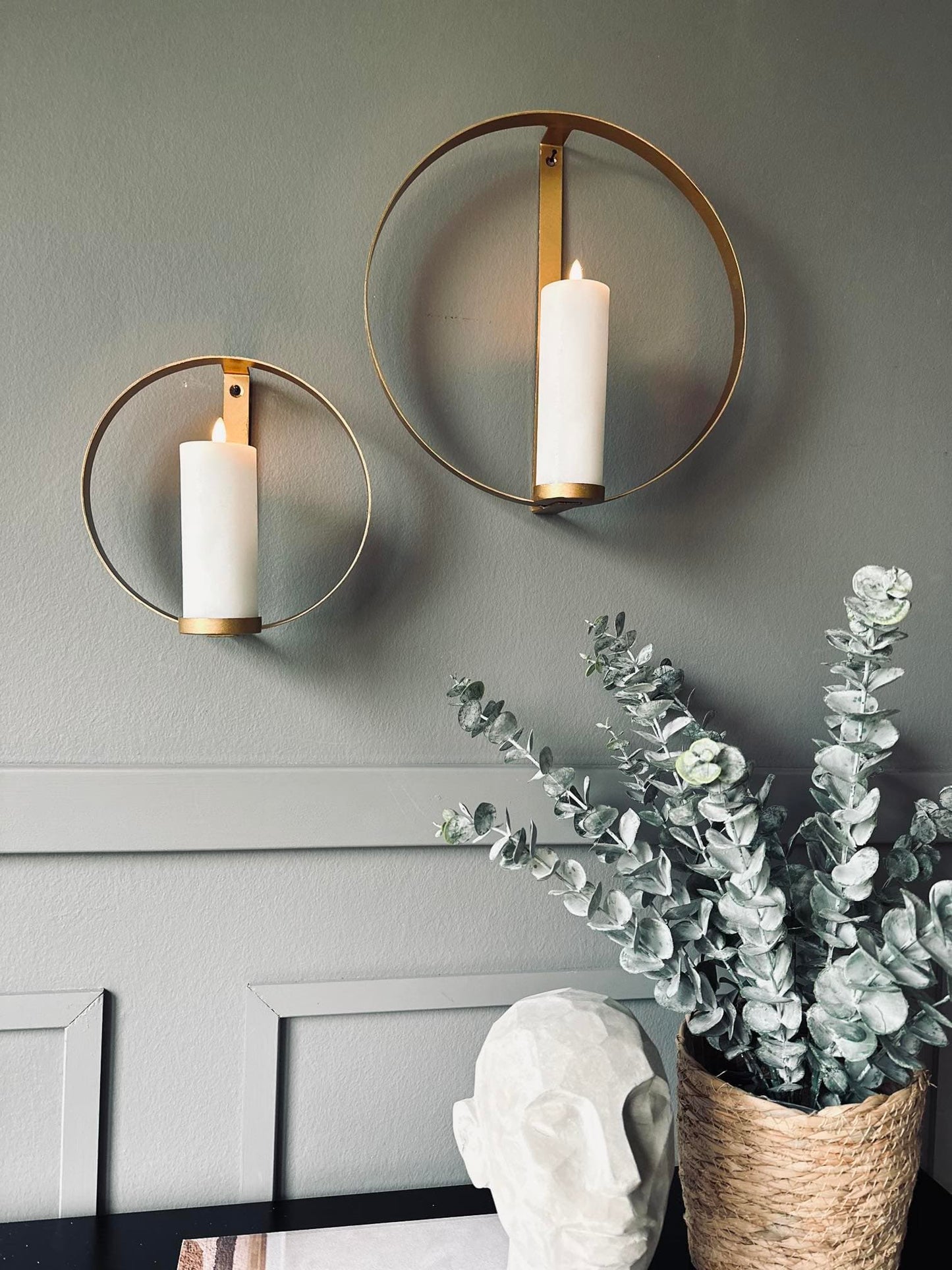 Vægstage sæt til bloklys – Gold - VIAMAJA.DK