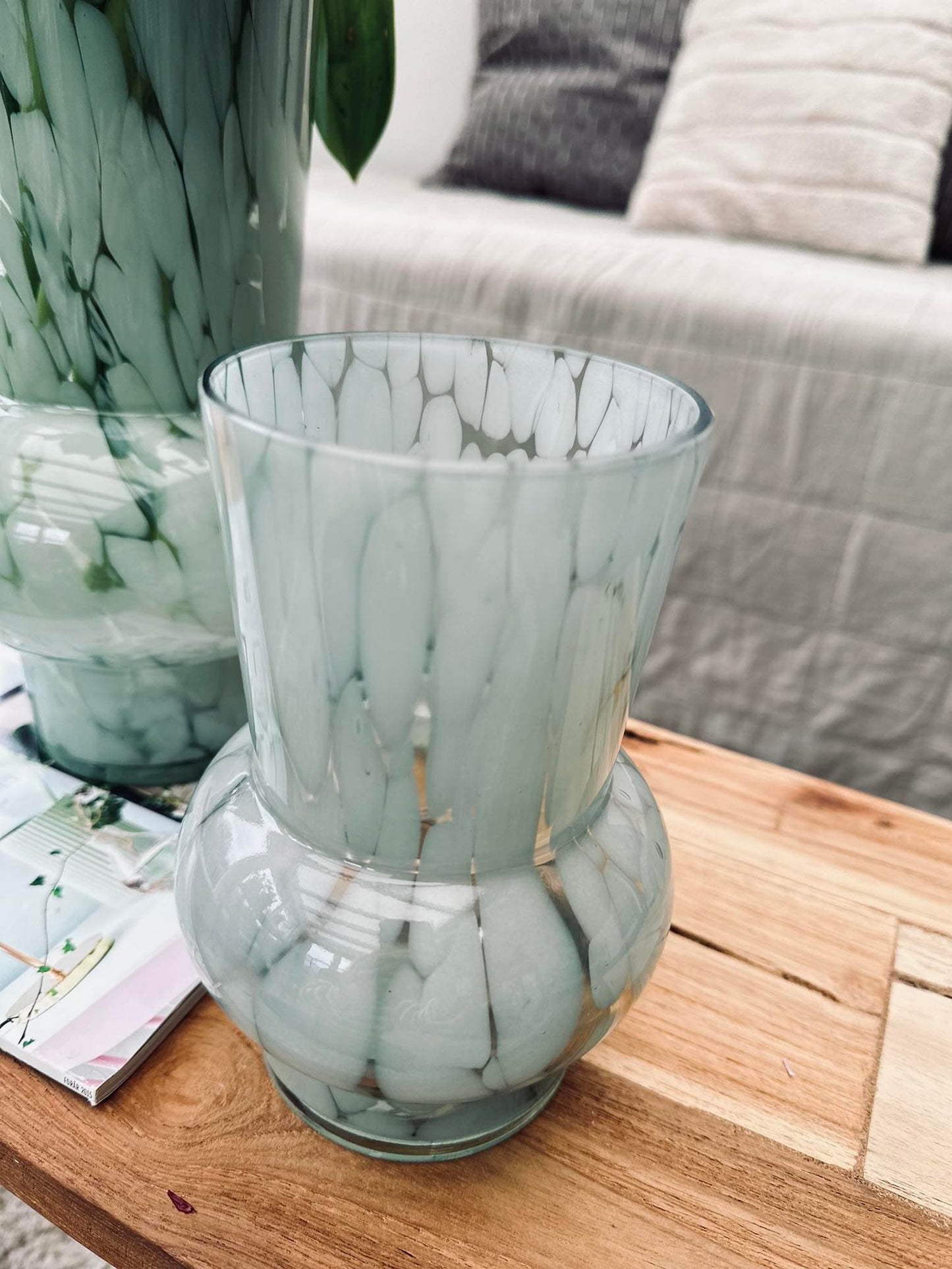 Vase 18cm Mundblæst glas – Green - VIAMAJA.DK