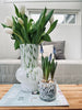 Vase 26 cm Mundblæst glas – White