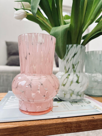 Vase 26cm Mundblæst glas – Rose - VIAMAJA.DK