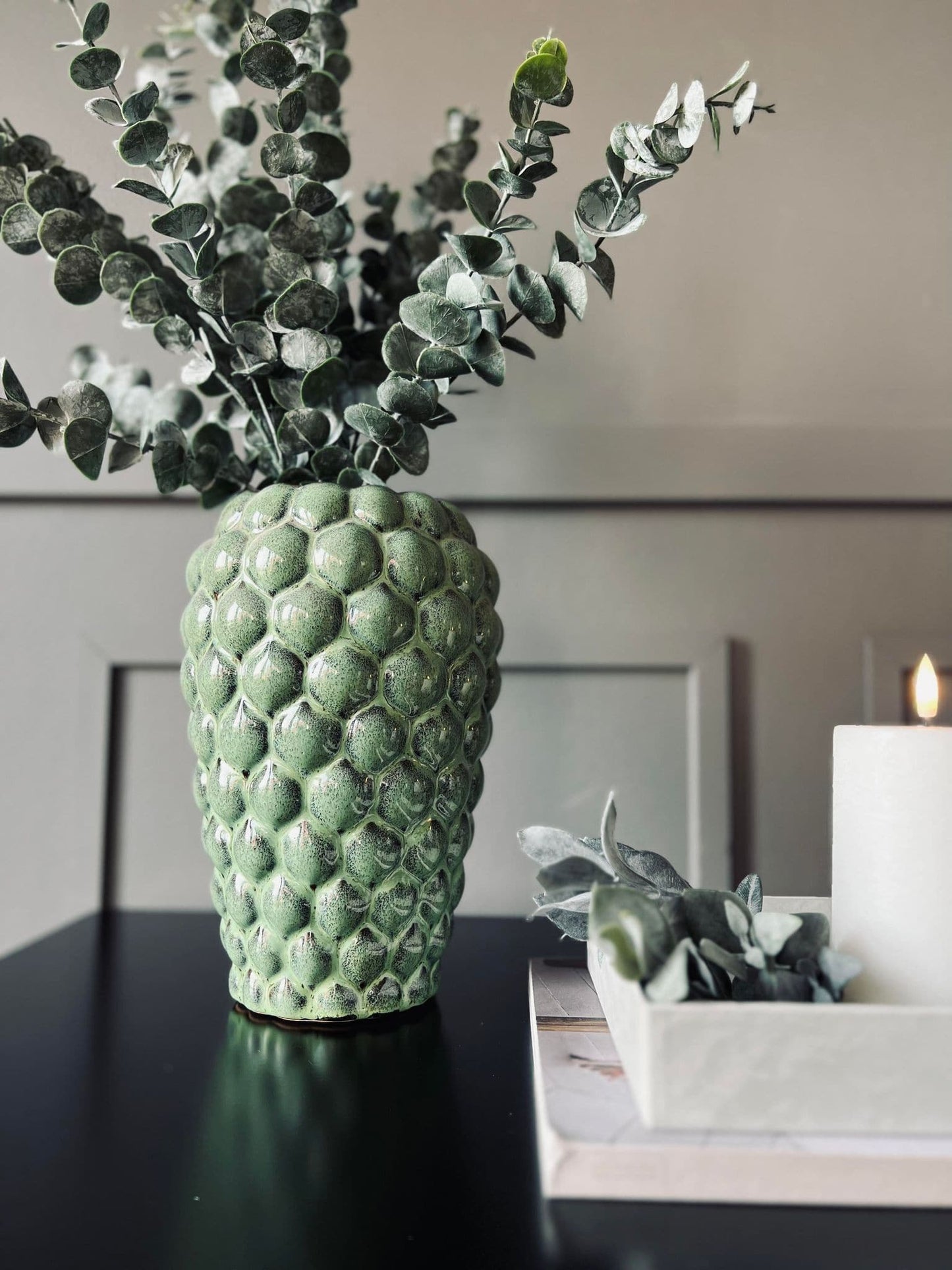 Vase - keramik DOT duset grøn - VIAMAJA.DK